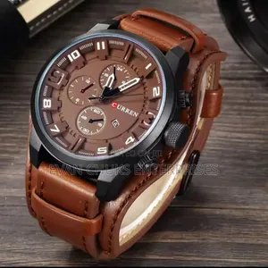 Curren Leather Stainless Steel Watch Head