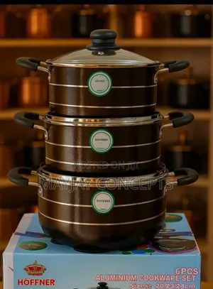 HÖFFNER 6PCS Non-Stick Cookware Set Durable & Stylish 20cm/23cm/24cm