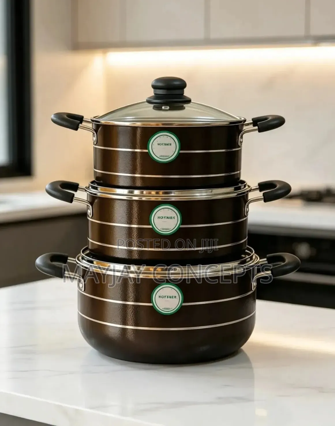 HÖFFNER 6PCS Non-Stick Cookware Set Durable & Stylish 20cm/23cm/24cm
