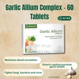 Garlic Allium Complex - 60 Tablets Healthy Blood Circulation Pressure