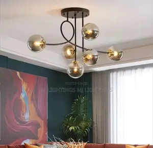 Glass Globe Light Design Black Gold Light Fixture Bedroom