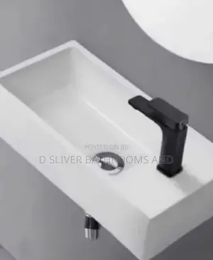 Modern Wall Hung Washing Hand Basin, White