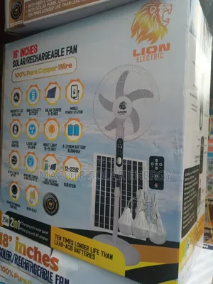 16" Lion Solar Standing Fan