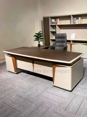 Executive L-Shaped Office Desk - Modern Luxury  Desk With Storage (6ft