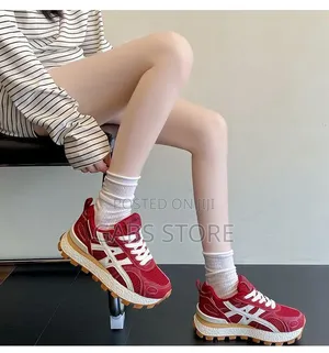 Korean Style Thick-Soled Breathable Mesh Sneakers.