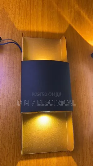 Modern Black & Gold Outdoor LED Wall Light