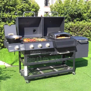 Multi XL Grill 4-in-1 Gas Grill, Smoker, Side Burner, Black