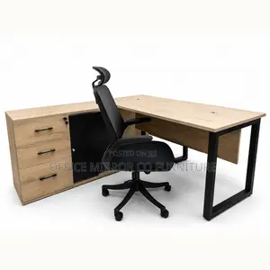 Modern Executive Office Desk With Side Cabinet