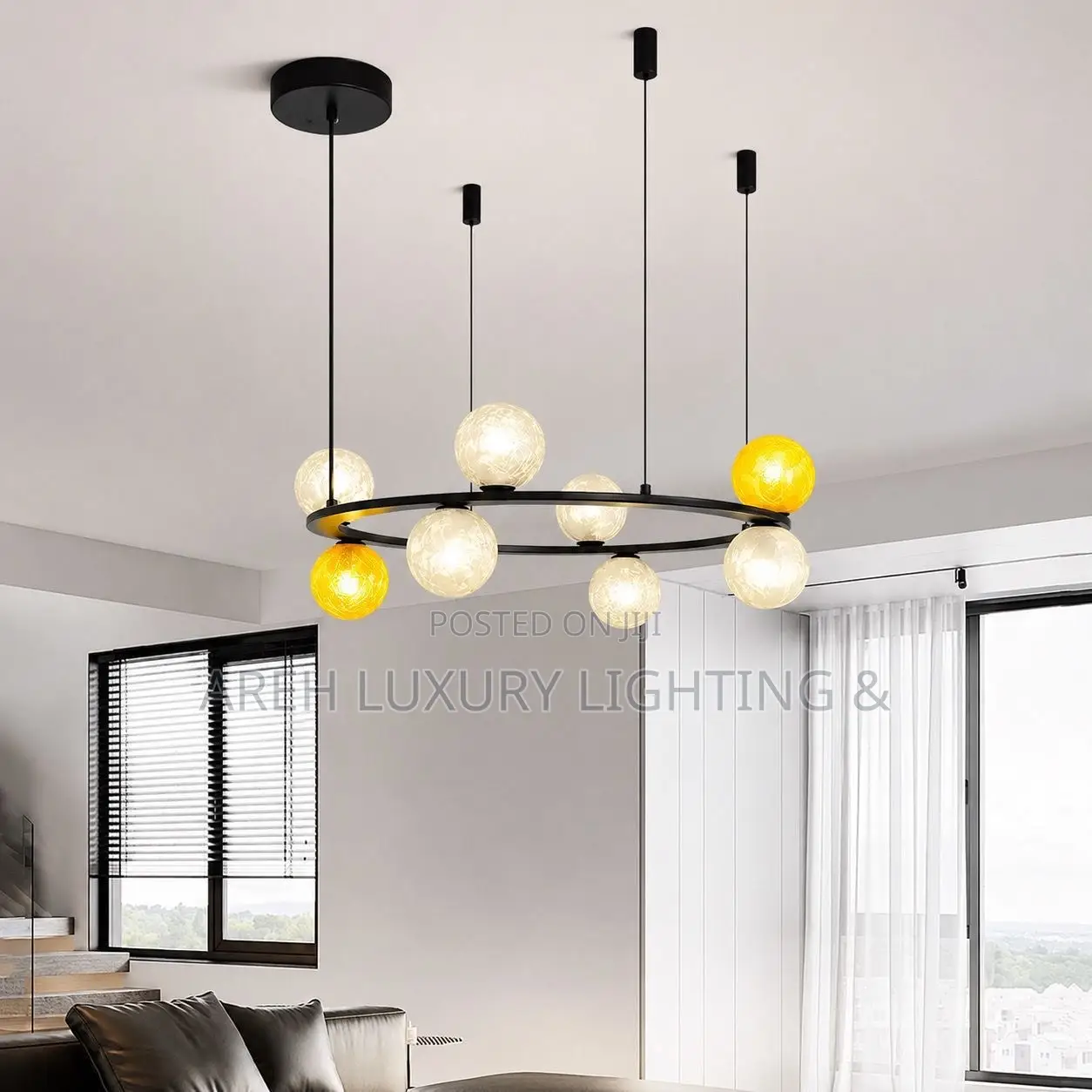 Creative Glass Sphere Circular Energy-Saving Pendant
