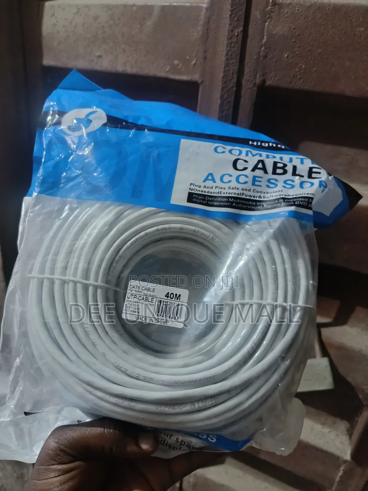 40-Meter White Cat6 UTP Ethernet LAN Network Cable Packaged
