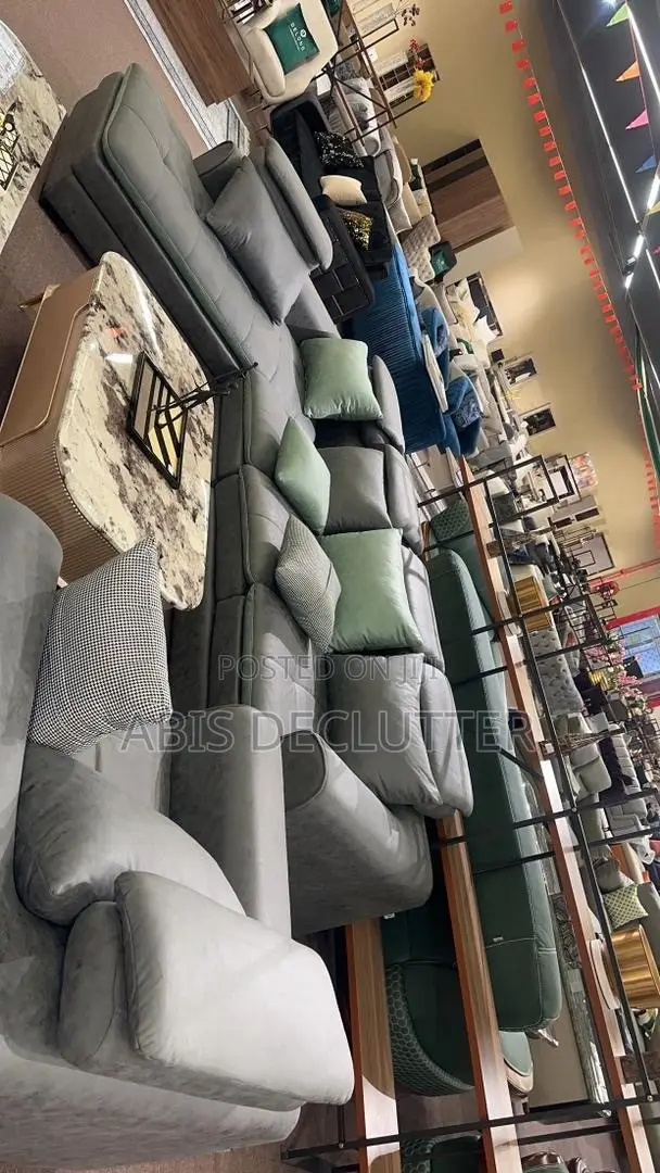 Modern Luxury L-Shaped Sofa Set – Complete Set (Very Clean)