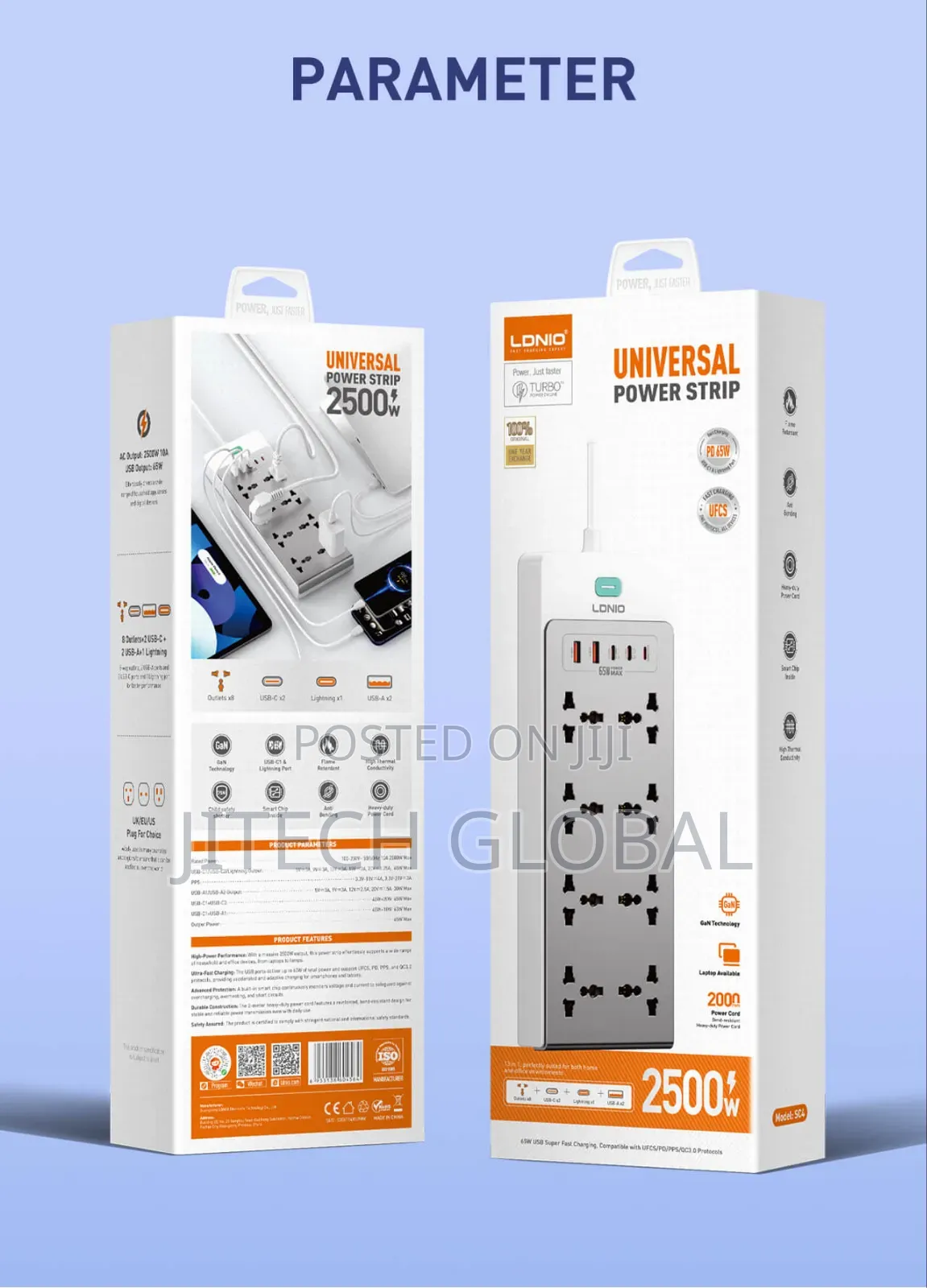 65W Nitride Gallium Nitride Desktop Power Strip SC4