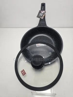 UCC LIFE Granite Non-Stick Frying Pan With Glass Lid (24cm & 28cm)