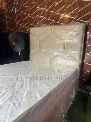 Brand New 4 by 6 Padded Bedframe With Solid Mattress Up for Sale
