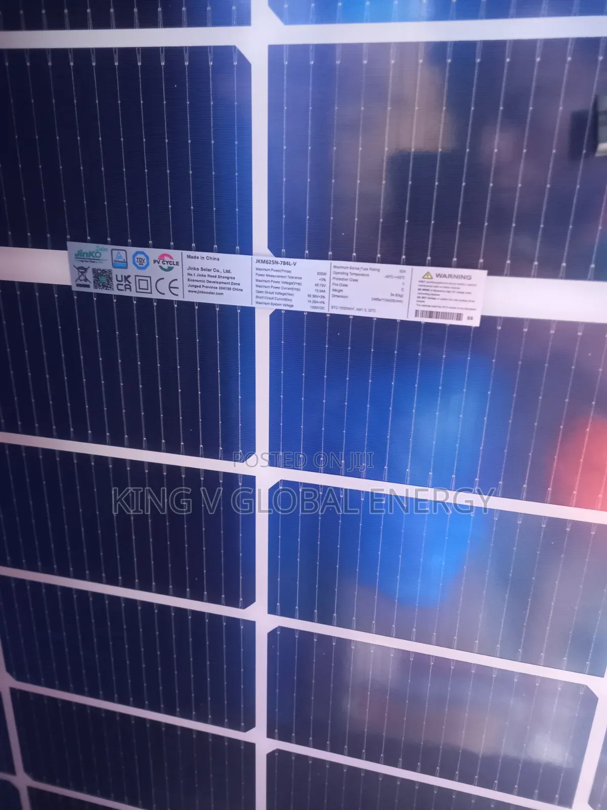 Jinkosolar Bifacial 625watts Monocrystalline Panels
