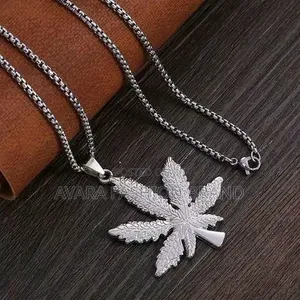 Men's and Women's Pendant Cuba Chain+Leaves 2-in-1 Necklace
