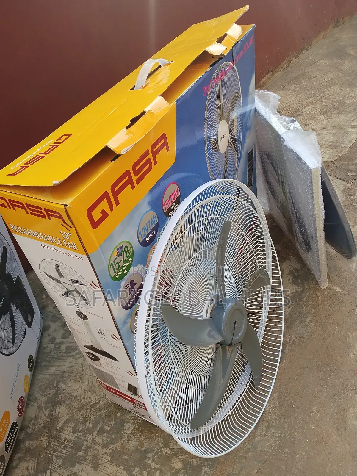 Qasa 18 Inch Standing Rechargeable Fan (Qrf-7928)+rotation+solar Panel