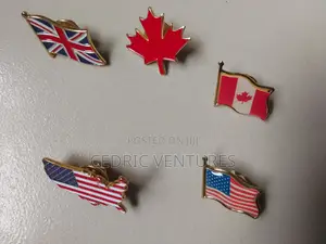 US, UK and Canadian Maple Leaf Brooch Lapel Pin