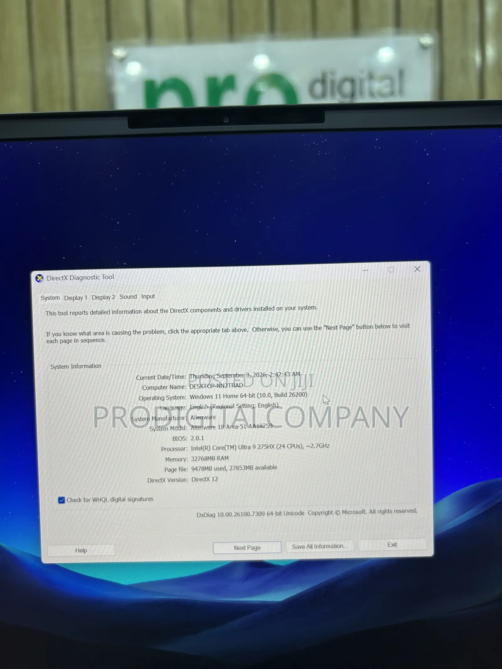 New Laptop Alienware 18 Area-51 32GB Intel Core Ultra 9 SSD 1T