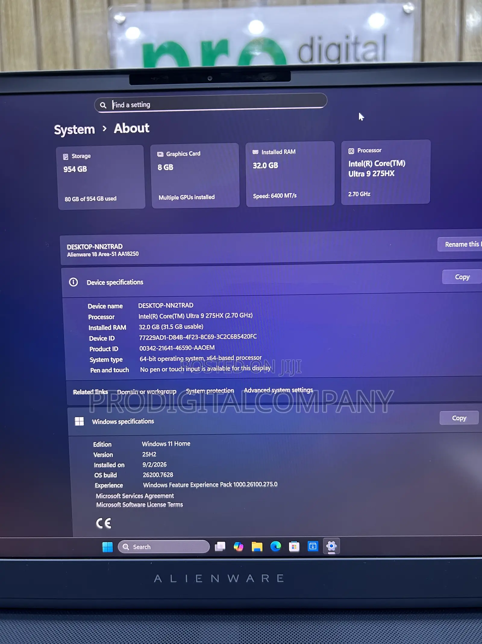New Laptop Alienware 18 Area-51 32GB Intel Core Ultra 9 SSD 1T