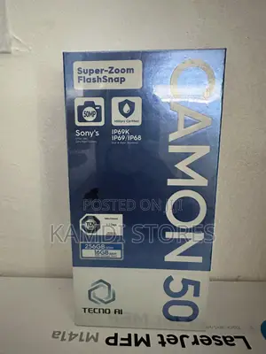 New Tecno Camon 50 256 GB Black