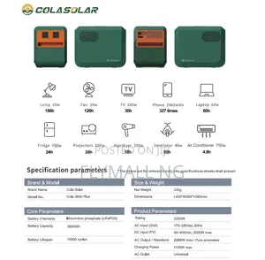 Colasolar 3.6kWh 2200W Solar Generator 3600W Power Station