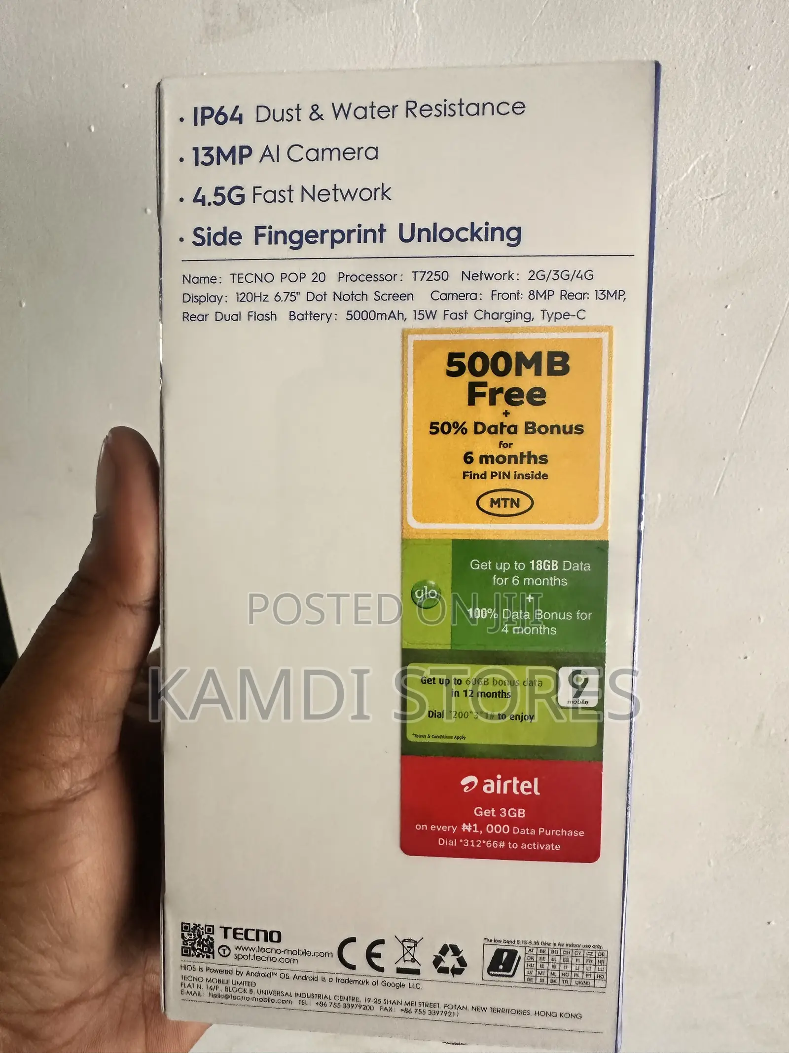 New Tecno Pop 20 64 GB Blue