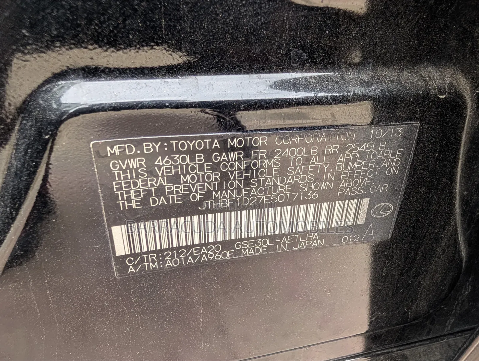 Lexus IS 250 2014 Black