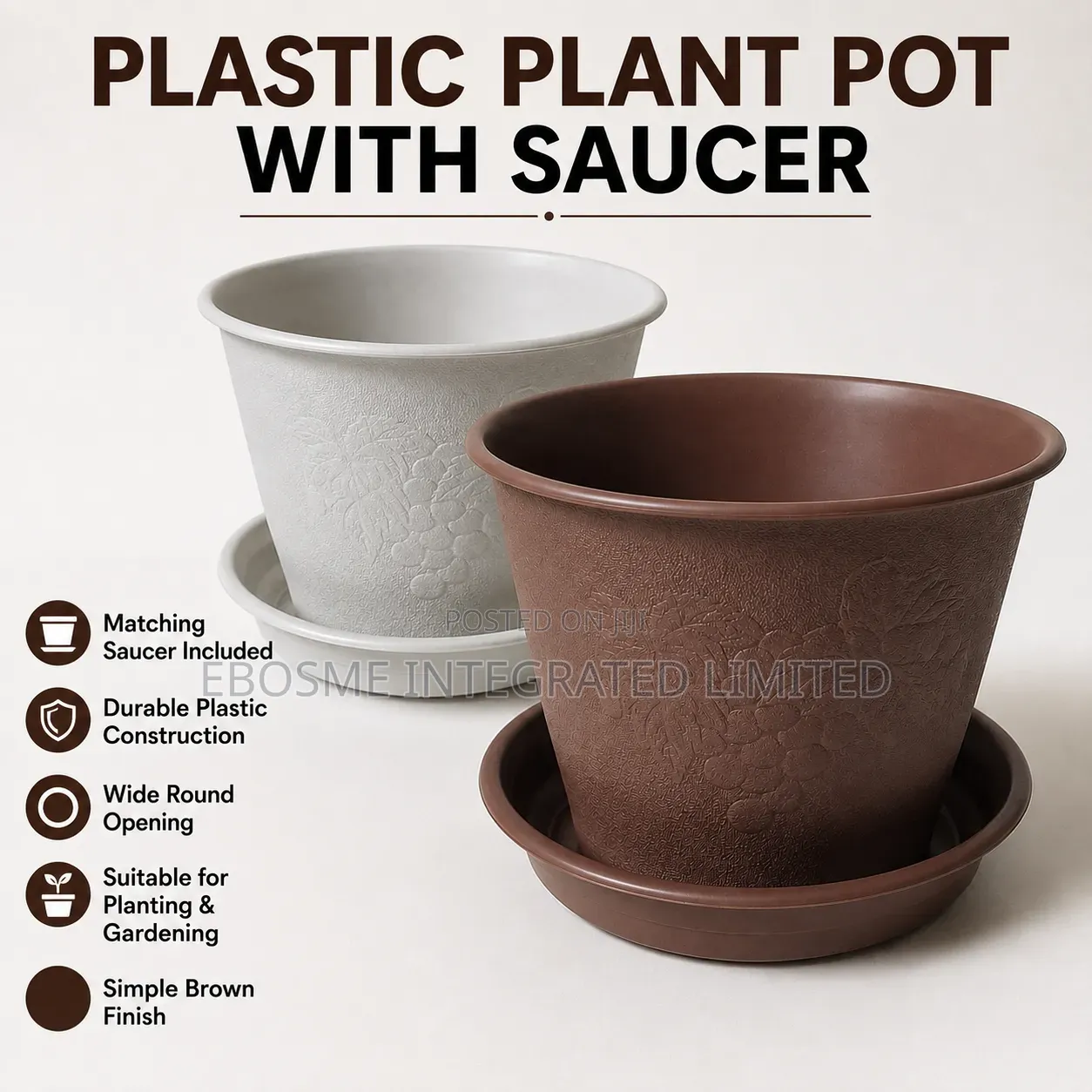 Plastic Plant Pot With Saucer