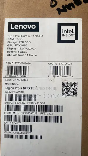 New Laptop Lenovo Legion 5 16GB Intel Core i7 SSD 1T