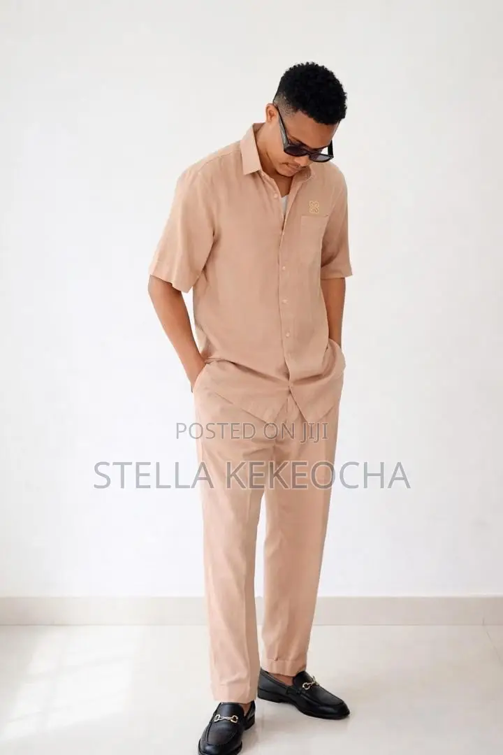 Men Two Piece Linen Set