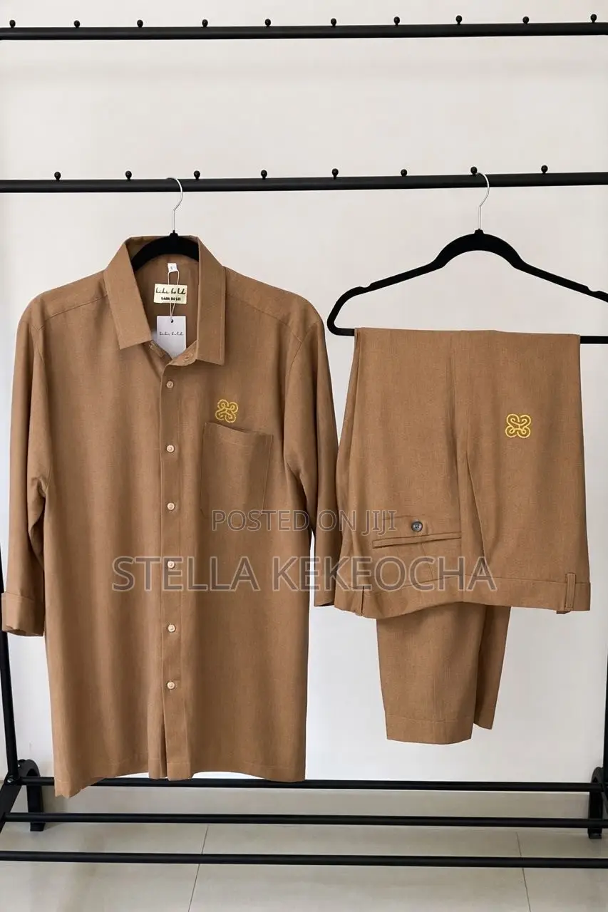 Men Two Piece Linen Set
