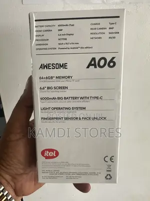 New Itel A06 64 GB Black