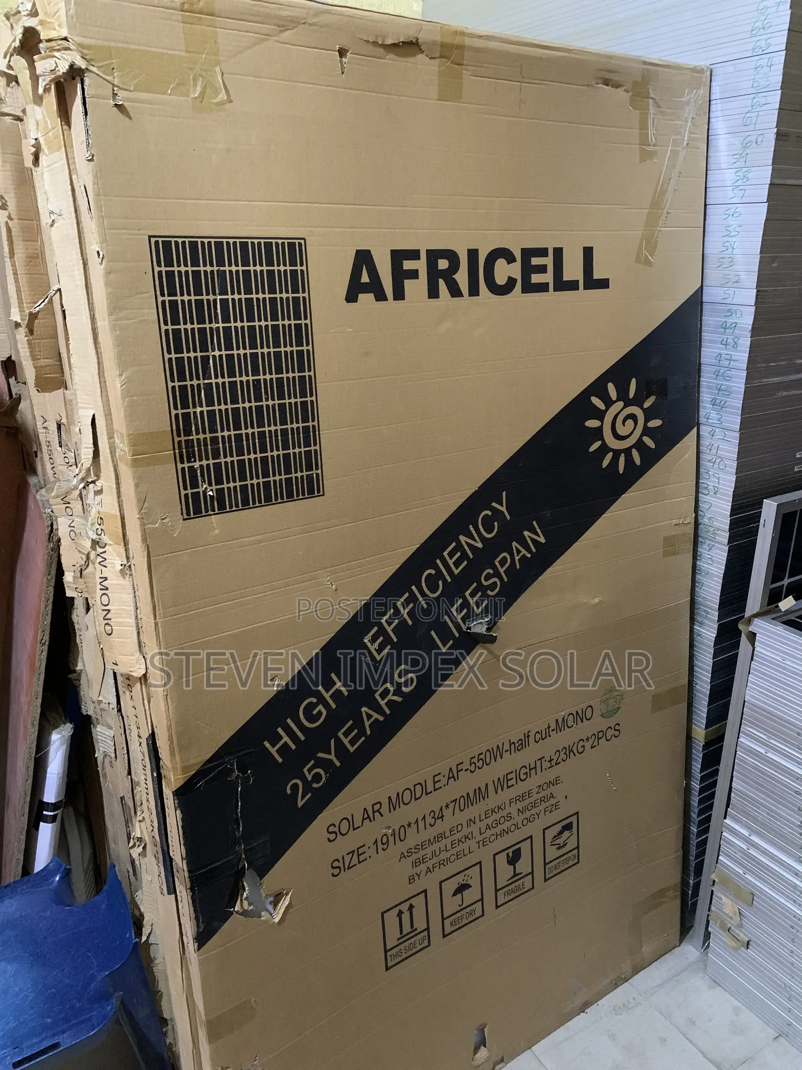 AFIRCELL Solar Panel Half Cut Mono Crystalline 550watts