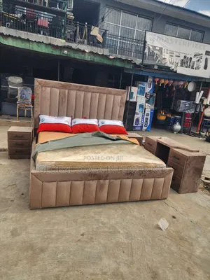 Brown 6by6 Padded Bedframe Set