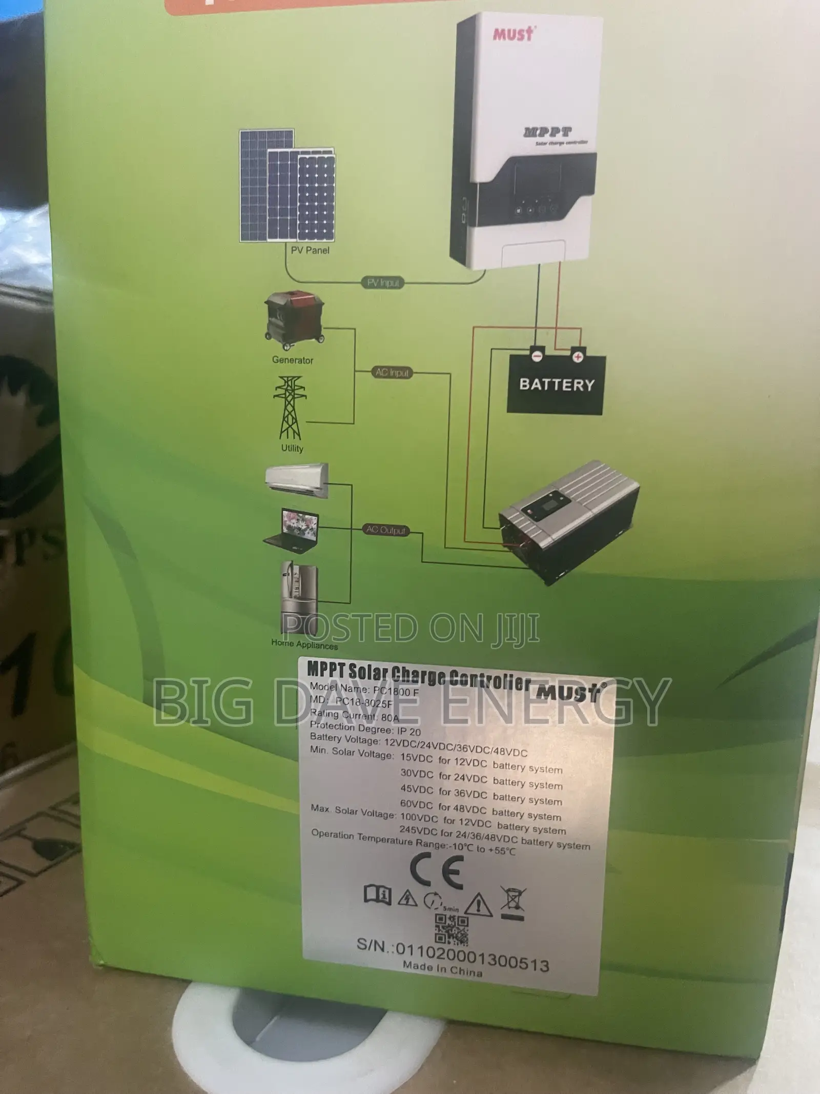 80ah 12/24/36/48v Must MPPT Charge Controller