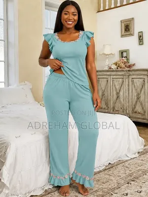 Quality Top &Trouser Flowery Embroidery Nightwear/Lounge Wear-L,xl,xxl