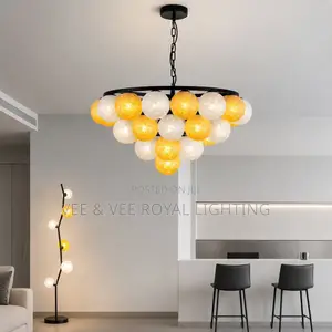 Luxury Modern 31 Balls Gold &White Chandelier -  for Living Room