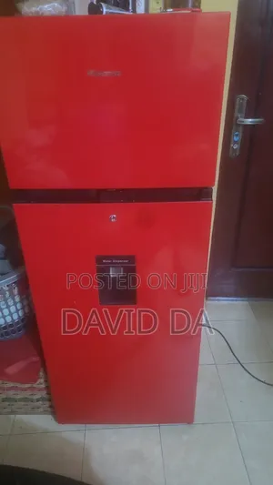 Hisense 205L Double Door Refrigerator With Water Dispenser (Red)