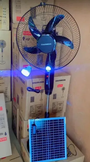 Charweek 16-Inch Solar Rechargeable Standing Fan