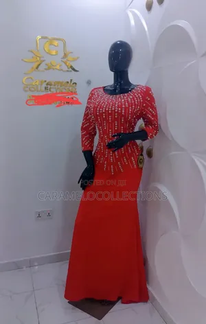 Elegant Red Beaded Mermaid Turkey Gown | Luxury Party & Occasion Dress