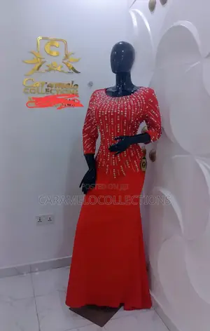 Elegant Red Beaded Mermaid Turkey Gown | Luxury Party & Occasion Dress