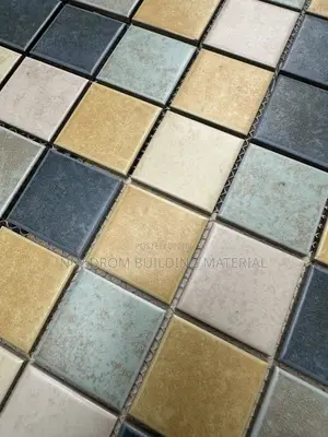 Blue Gold & Cream Porcelain Mosaics