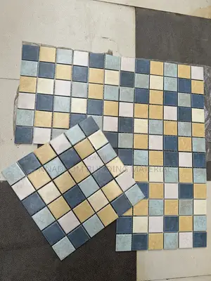Blue Gold & Cream Porcelain Mosaics