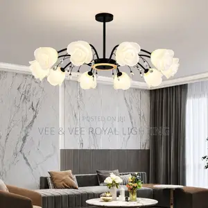 Luxury Modern Rose Flower Chandelier - For Living Room, Reception