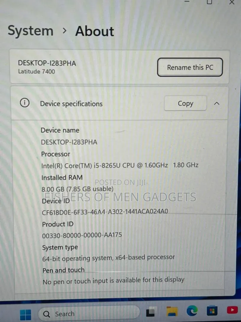 Laptop Dell Latitude 7400 8GB Intel Core i5 SSD 256GB