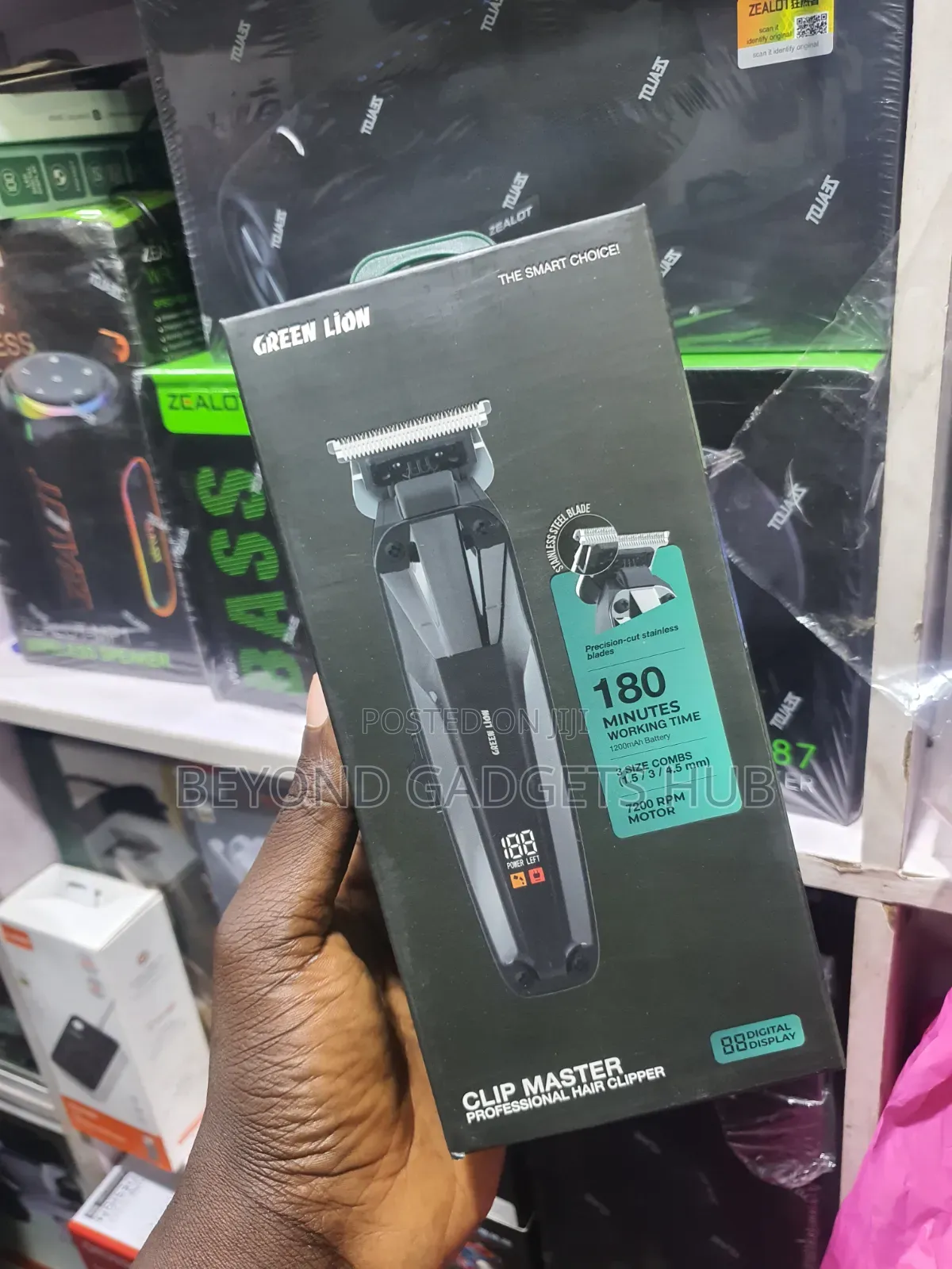 Green Lion Clip Master Professional Hair Clipper - Black - 1200mAh