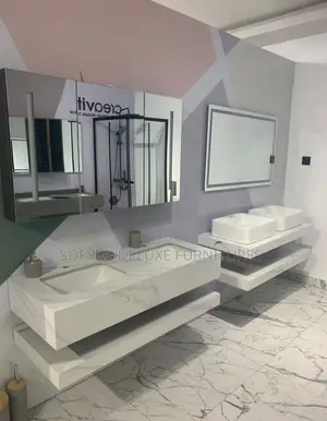 Double Basin Mirror With Cabinet