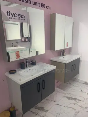 Bathroom Sink With Cabinet and Mirror