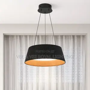 Luxury Fluted Black Drum Pendant Light - For Dining, Kitchen, Hotels